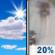 Sunday: Mostly Sunny then Slight Chance Light Rain